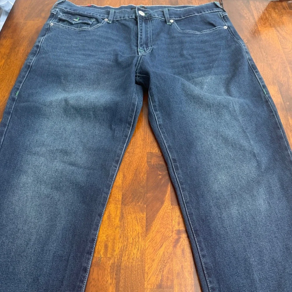 True Religion Ricky Relaxed Sn Flap Dark Wash‎ Straight Jeans Mens Size 38x34